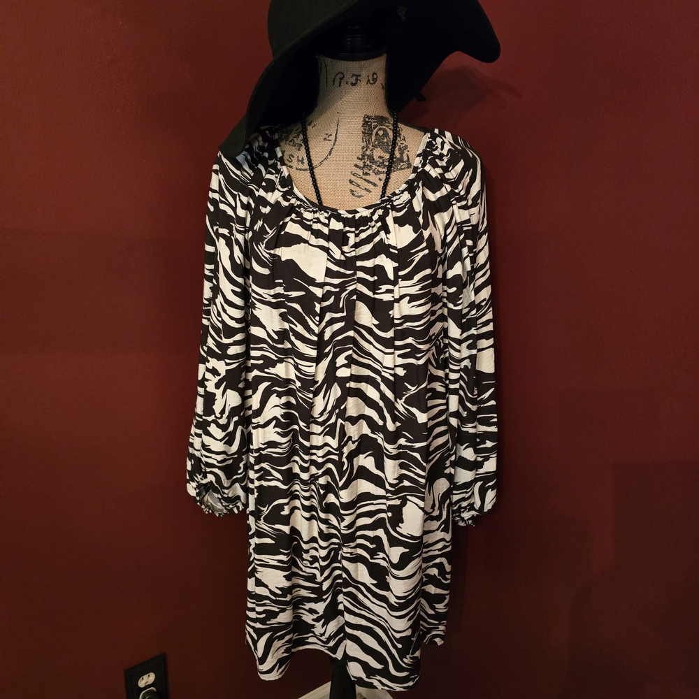 H&M Zebra Print Long Sleeve Dress